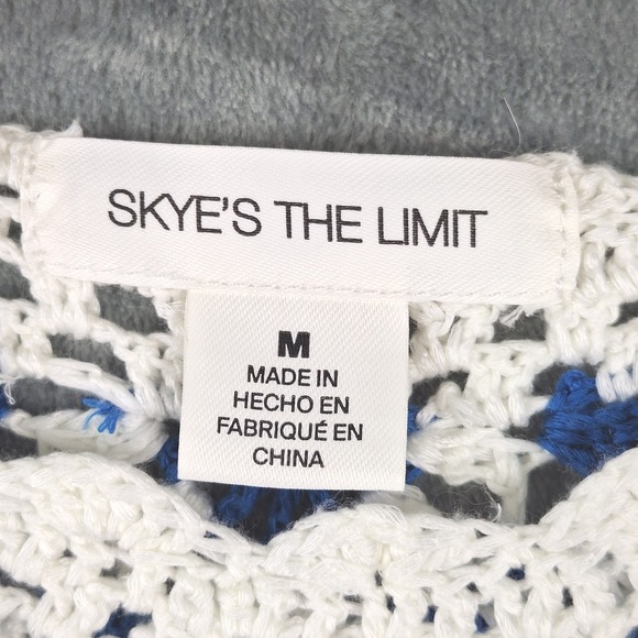 Womens Sweater Medium Boho Crochet Open Knit Grandma Square Cottagecore Sheer - Picture 2 of 7